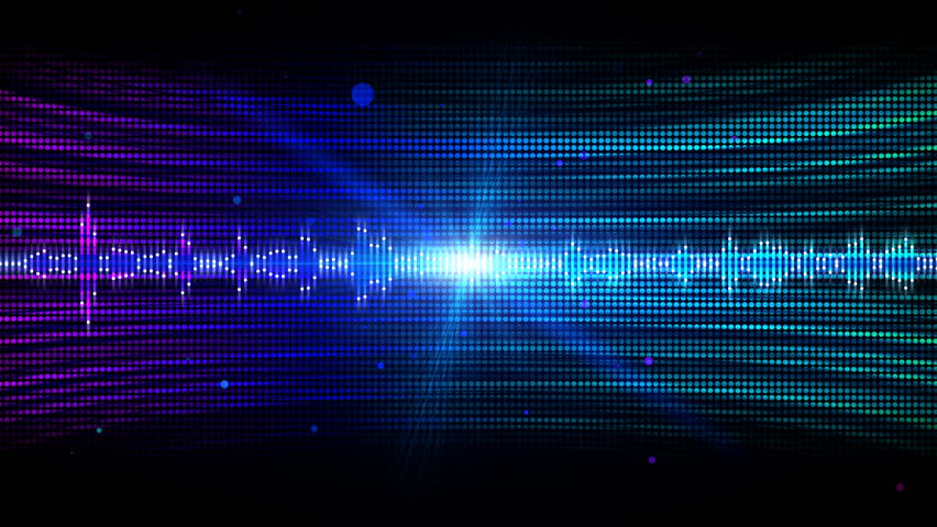 3D rendering audio frequency  changes over blue background. 