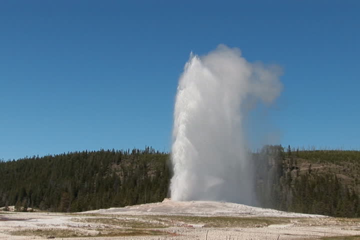 NTSC: Old Faithful erupts. See 1 & 2 for continuation. Shot in Yellowstone National Park
