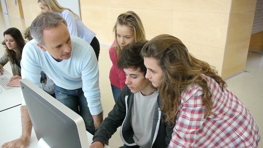 Students and teachers in training course