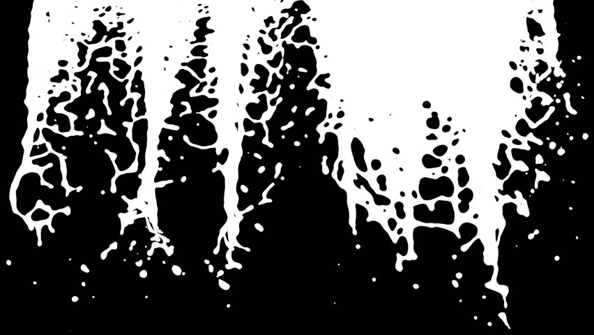 Rainbow water falling on white background, HD 1080. Loopable. With alpha channel.