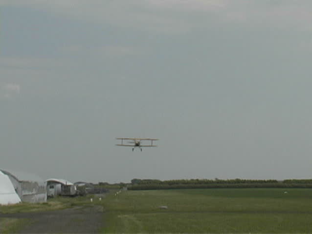 Stearman flies overhead