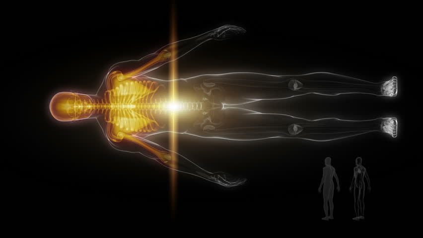 Body scan on black background