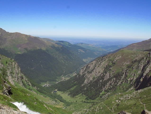 video blue excursion with the lake, in the solid mass of the Pyrenees, FRANCE