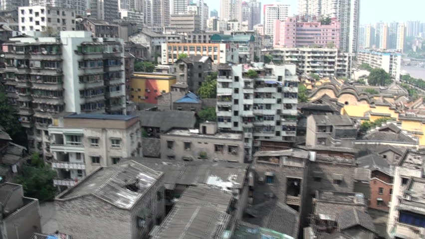 Taken from a cable car, the clip gives an overview of Chongqing's disappearing old centre.