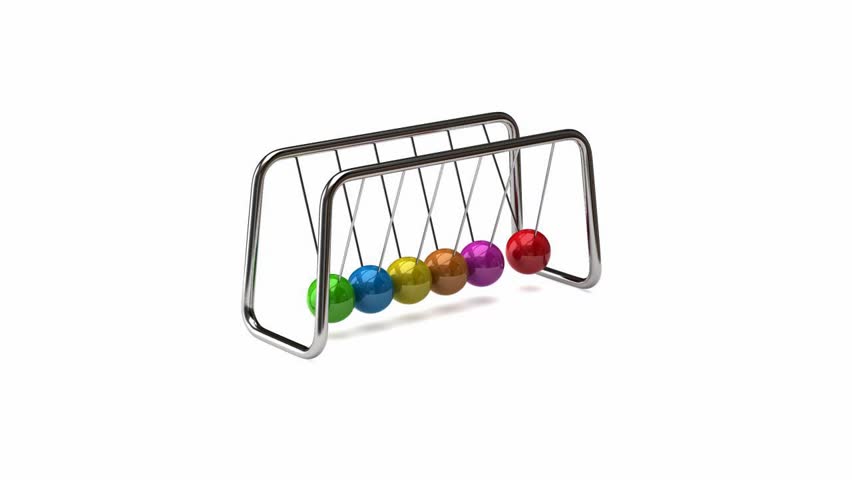 Colorful newton's cradle