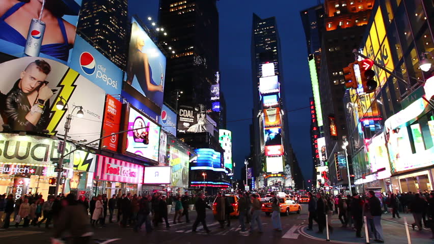 NEW YORK CITY - MARCH 23: Timelapse of Times Square traffic at night, March 23, 2011 in New York City. Times Square has become an iconic symbol of New York City and the United States.