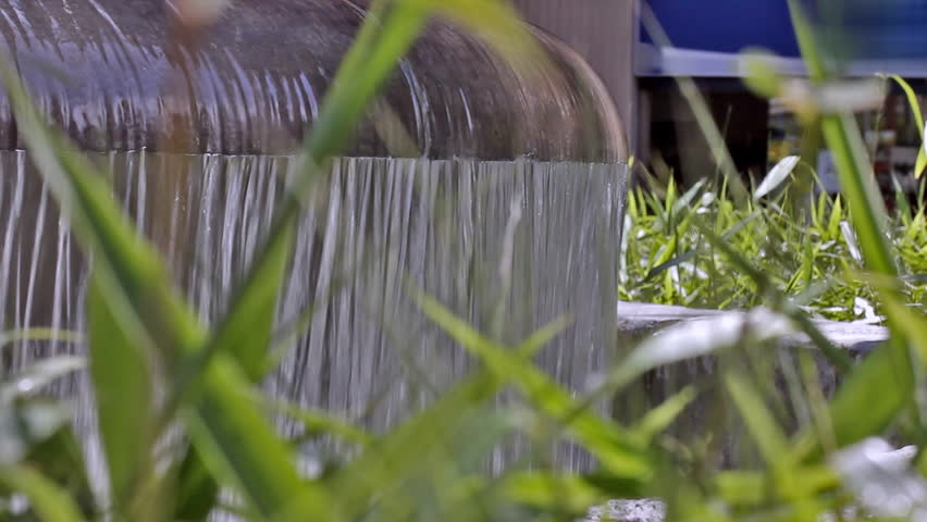 Decorative urban fountain. HD 1920x1080x29.97. Format: Photo-JPEG. Duration: 00:00:20:00 (Realtime).