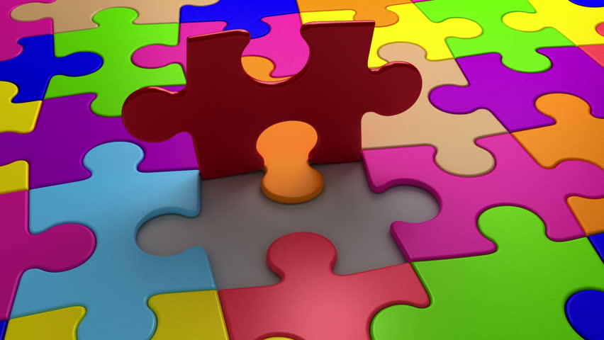Final puzzle piece falls into place, 3d animation