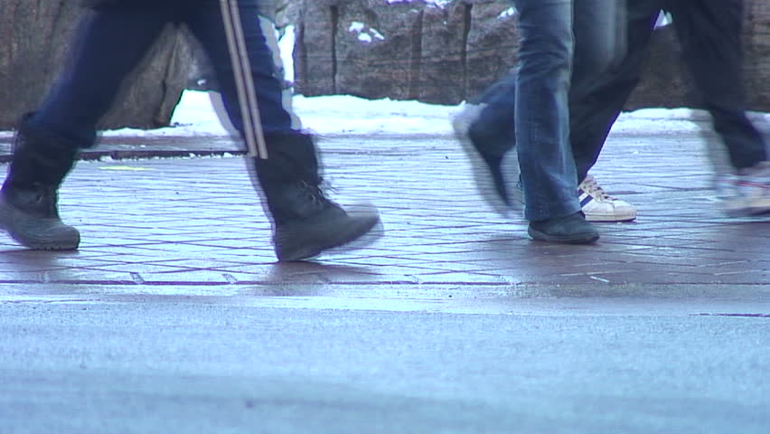 Capturing the ground essence that is the streets and crosswalks of downtown winter.