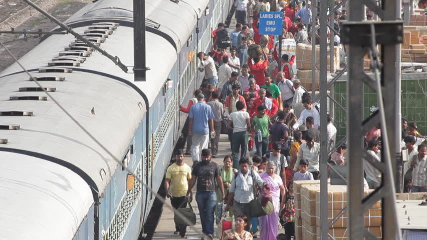 NEW DELHI, INDIA - MAY 18: A busy railway station in the beginning of summer, May 18, 2011, New Delhi, India. Indian Railways has the world's fourth largest railway network after those of the United States, Russia and China. 