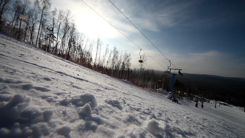 Snowboarding in mountains. Extreme carving.