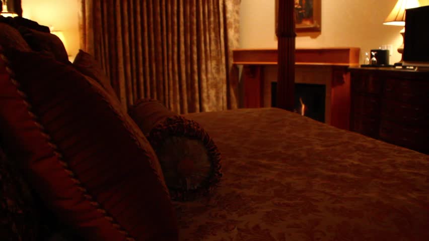 A large comfy bed and bedroom