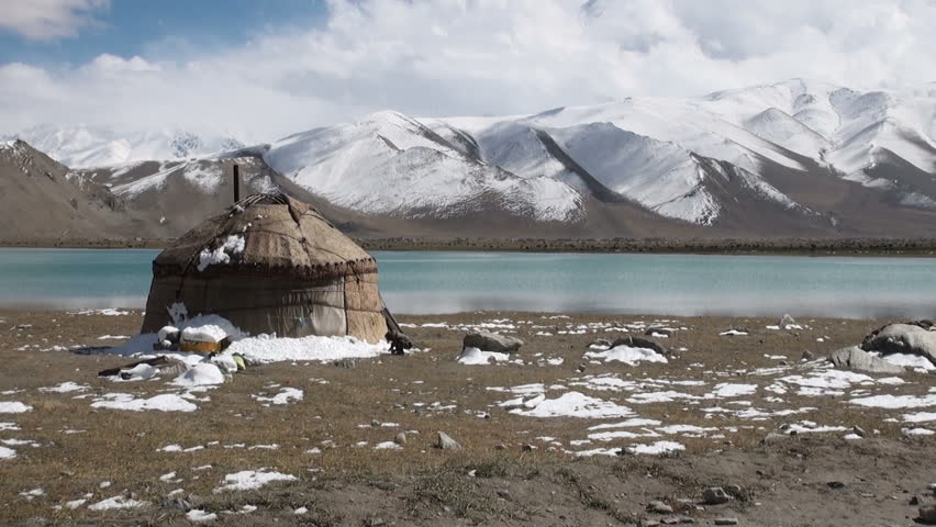 A traditional yurt along Karakul lake with amazing mountains in the background. This is more Central Asia than China.