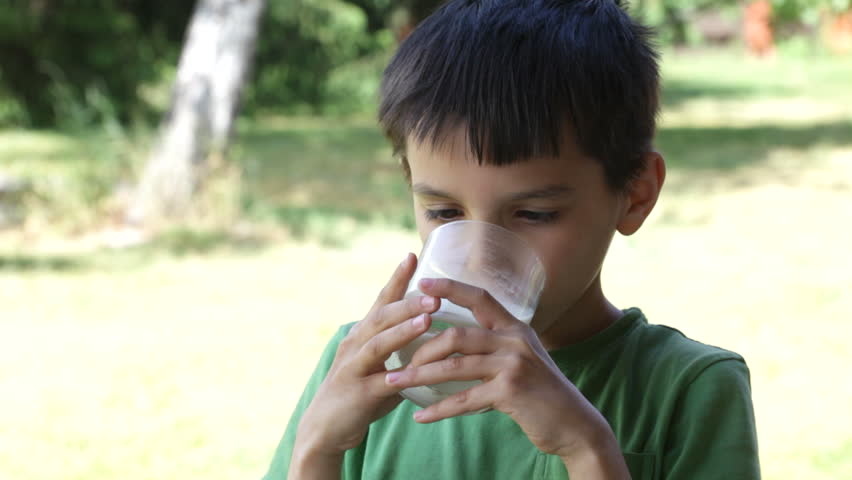 boy drinks milk