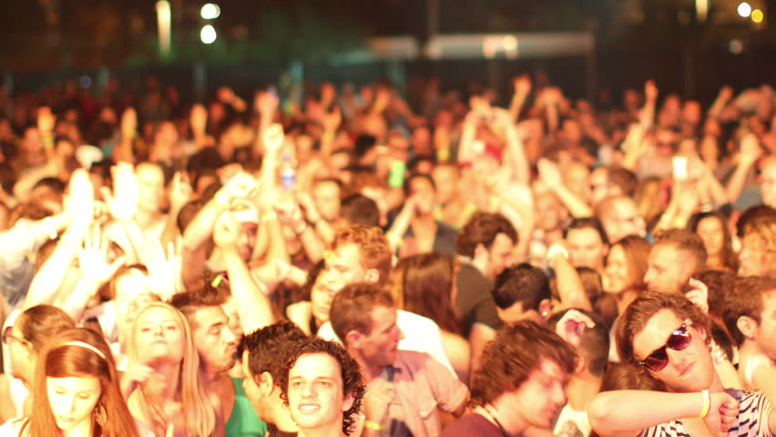 SONAR FESTIVAL, BARCELONA - JUN 12: (Time Lapse Video) Audience attend the Sonar music festival on June 12, 2011 in Barcelona, Spain. Sonar festival is Barcelona's annual electronic dance music festival.