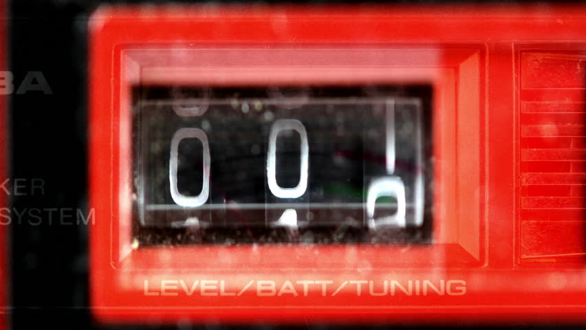 close-up of a cassette tape player number counter