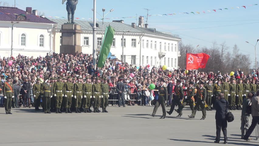 PETROZAVODSK, RUSSIA -MAY 09: Victory Day parade  in commemoration of the 66th Anniversary of victory in World War II,May 09, 2011, Petrozavodsk, Russia. 