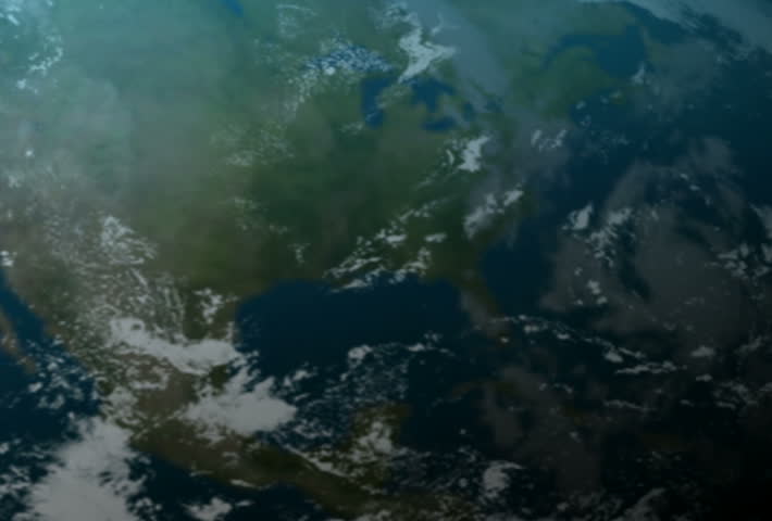 Rocket launching from earth into outer space 