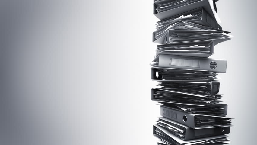 Office Binders Stack (Loop). Ring binders piled. Seamless loop.
