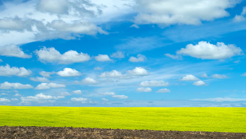Agricultural field time-lapse with beautiful skyscape