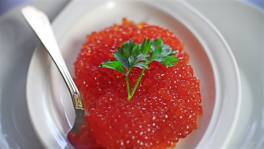 Red caviar, Russian delicacy