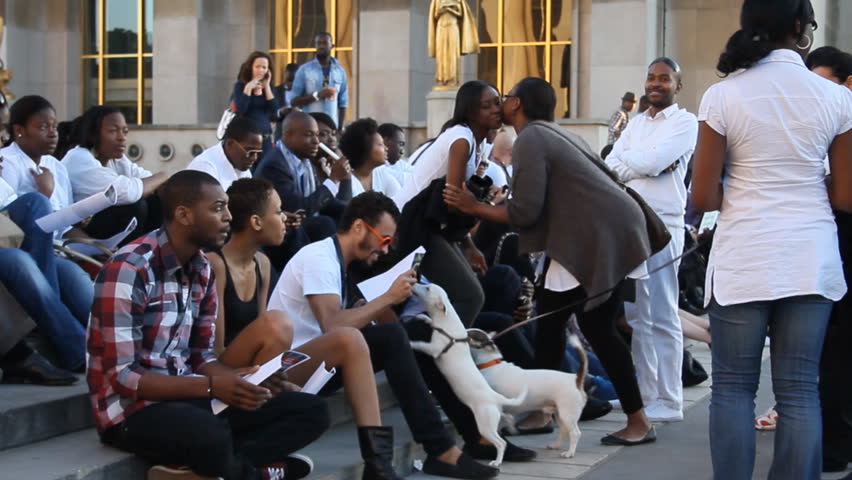 African youth at a rally in Paris, France. 