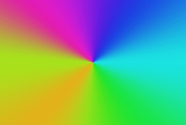 A colorful background that changes color and rotates.  Seamless loop.