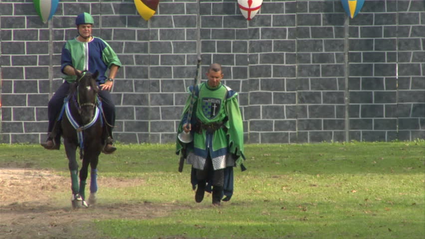 COMO, ITALY - CIRCA SEPT 2011:  Palio del Baradello re-enacts Barbarossa's visit to his allies in Como after defeating Milan in the 1159 battle, circa Sept 2011, Como, Italy. Period dances, games and shows create a medieval atmosphere at this annual event