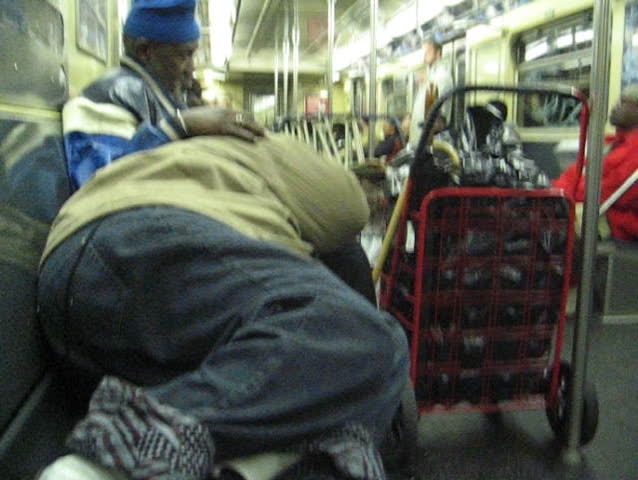 homeless on nyc subway