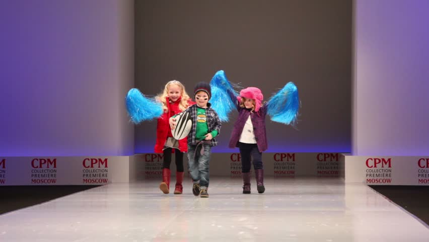 MOSCOW - FEB 22: Children in  clothes from Mayoral Collection, Collection Premiere Moscow, on Feb 22, 2011 in Moscow, Russia. Mayoral is currently a major international group that represents Spanish fashion. 