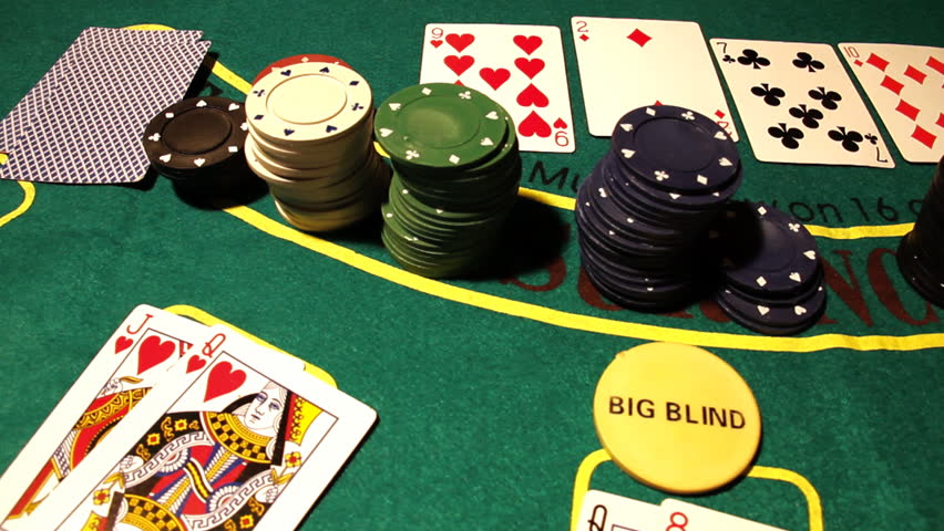 Poker table - Texas Hold'Em, professional dolly shot.