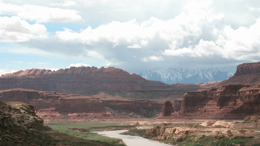 Storm clouds settle over the Colorado River in Glen Canyon National Recreation Area.