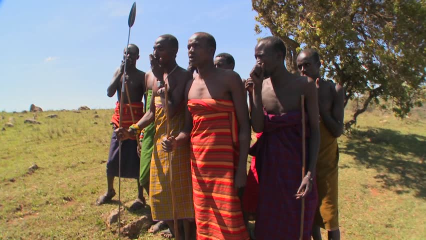 KENYA - CIRCA 2009: Masai warriors perform a ritual dance circa 2009 in Kenya
