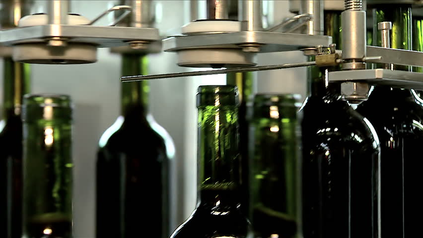 Bottles on the bar for filling wine