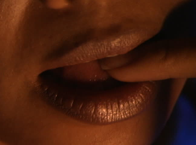 Sexy Woman Lips With Pink Gloss Closeup Stock Footage Video 1106137