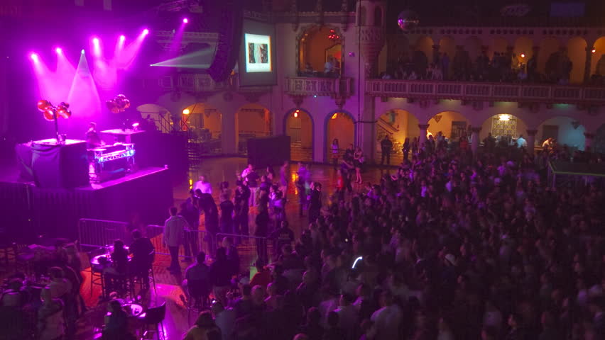Crowd and DJ in nightclub