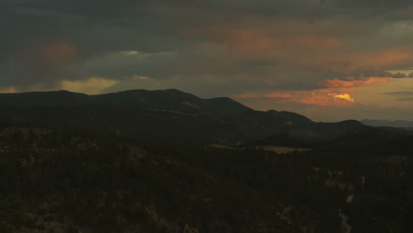 View of Rockies Mountains at dusk 