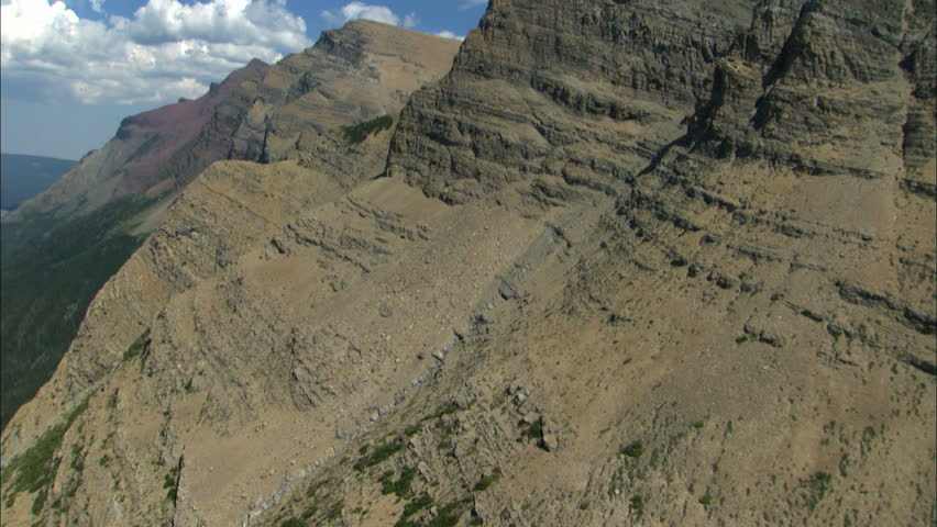 aerial shot of mountain side