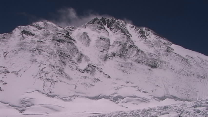 Mt. Everest pinnacles with the summit hiding in the background