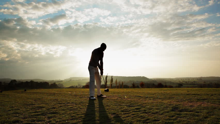 Golf Shot on a sunny autumn day, with sound
