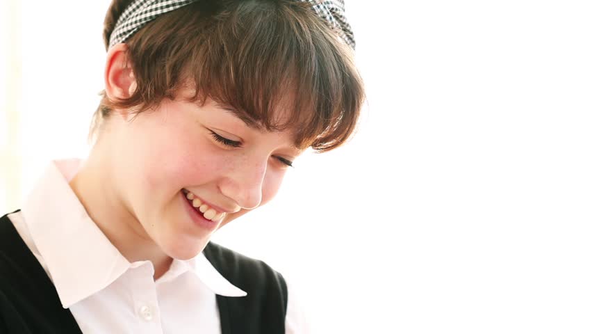pretty schoolgirl using mobile smart phone