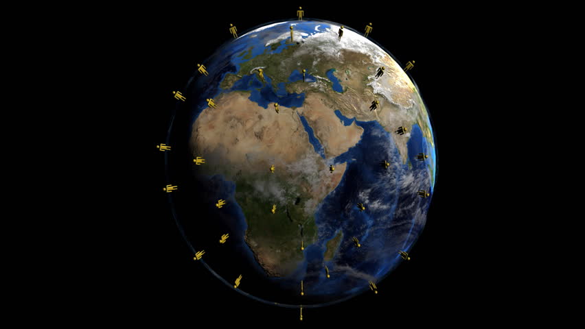 Globe with increasing population animation