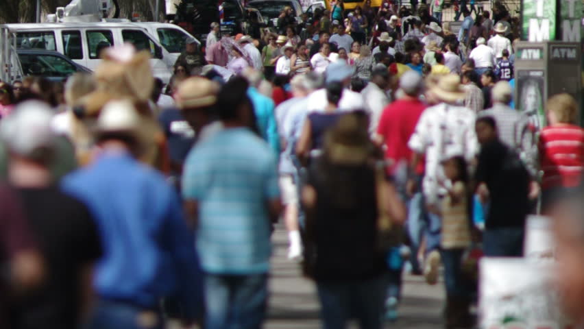 A crowd of people at a fair