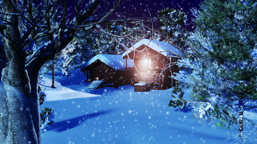 Christmas Snowy Scene 3D animation