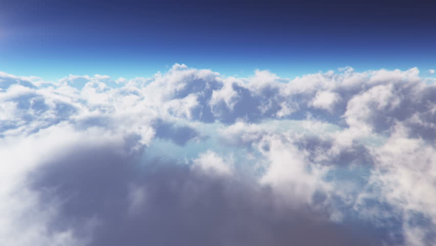 Flying Through white Clouds at daytime Seamless Loop.. extreme high detailed 3D render,