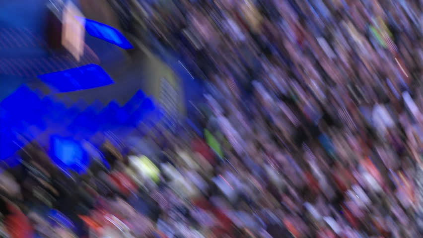 DENVER, COLORADO - CIRCA 2008: A tilt up to Former President Bill Clinton as he receives a standing ovation at the Pepsi Center during the 2008 Democratic National Convention.