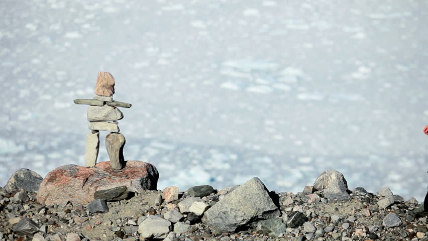 Female Trekking Alone in a Frozen Arctic Landscape