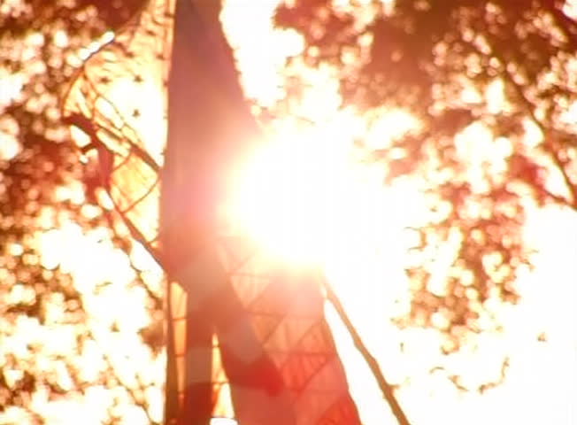 USA Flag Sunset 13 Slow Motion Loop