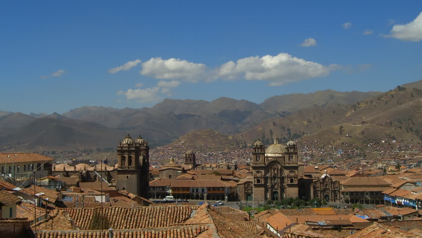 Time Lapse Old City of Cuzco, Peru (Cathedral Santo Domingo in the middle)