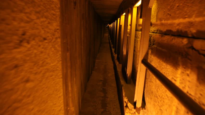 JERUSALEM, ISRAEL - OCT 6, 2011: Walking through the buried part of the Kotel in the Western Wall tunnels on October 6, 2011 in Jerusalem.